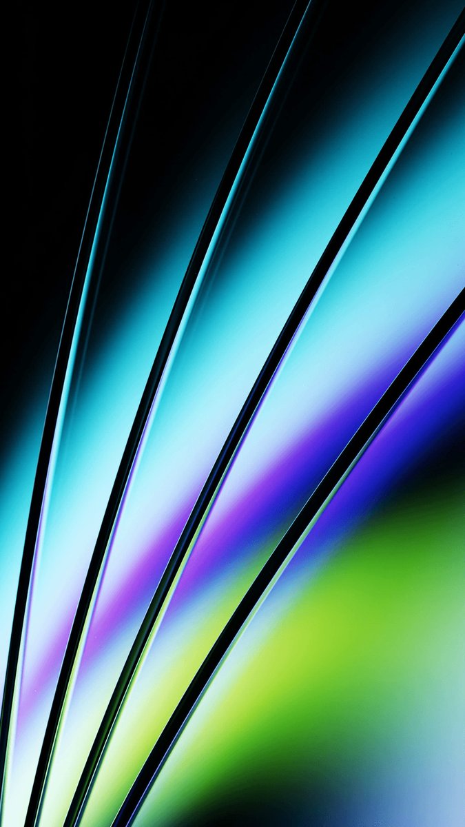 One4Studio's tweet photo. Bright prismatic bands stay near the edges while black space gives widgets room to breathe. Today’s One4Studio pick comes from One4Wall: #wallpaper #homescreen https://t.co/NlNVgc9Bef