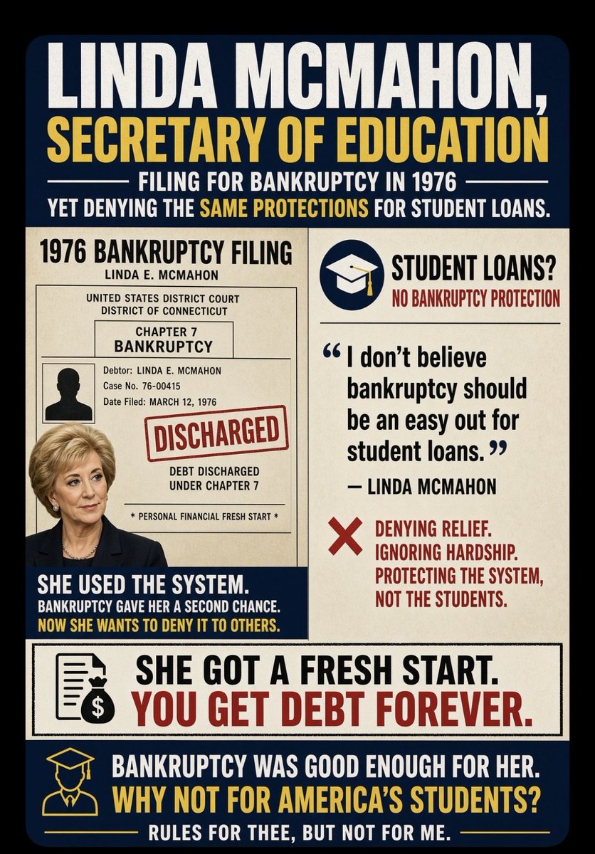 JobsKnight93's tweet photo. Owed over a million dollars 
To 26 Creditors. All debts discharged in
1976 Bankruptcy https://t.co/9EXoxvpUEX