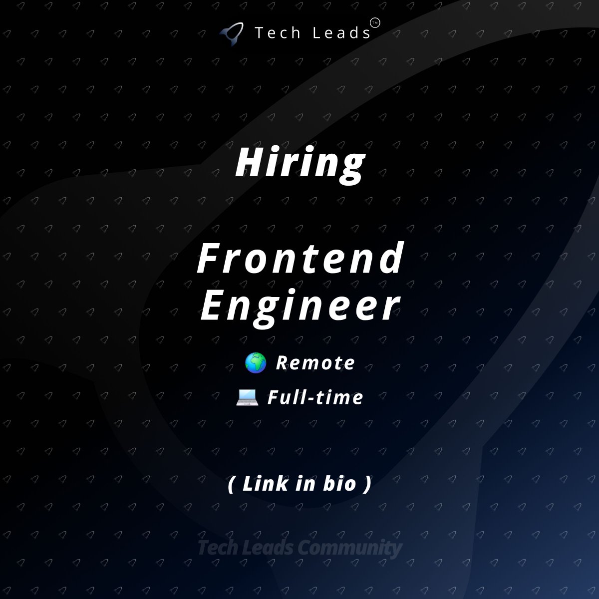 tleadscommunity's tweet photo. Hiring Frontend Engineer (Remote)

A global, remote-first developer platform is seeking a Frontend Engineer to build and improve Studio and web tooling used by millions of developers worldwide.

👤 Frontend Engineer (Remote)

Strong React and TypeScript skills, modern frontend architecture, 0-to-1 product delivery, testing, CI, accessibility, API contracts, and experience with AI coding agents required.

🚀 Apply: Link in bio 

Lead Id: 17866