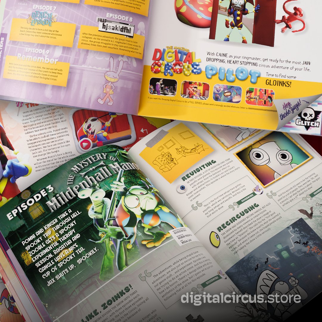 glitch_prod's tweet photo. Concept art, production stories and Kinger - the new Art and Making of The Amazing Digital Circus book has it all! 🎪
The special hardcover edition and more are available until September 25! https://t.co/WF7lb3fKdo