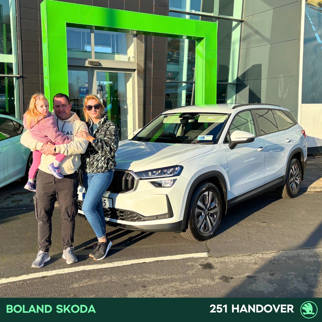 SherlyFalkssr's tweet photo. The 251 handovers have officially begun. Big smiles as the Jackson family collects their brand-new Škoda. Thank you for choosing Boland Škoda. Here’s to many happy miles ahead. https://t.co/RZHvoUplou
