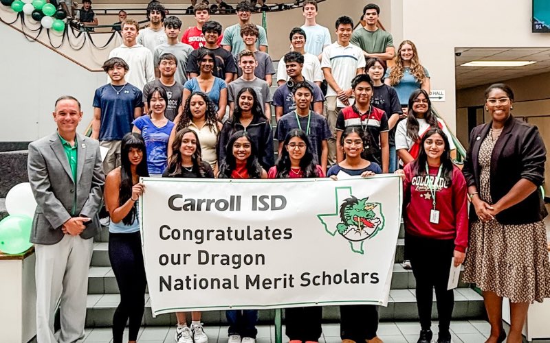 Carrollisd's tweet photo. 🎓🐉 30 Dragons. One incredible achievement!

Carroll ISD is proud to celebrate 30 members of the Class of 2027 who have been named National Merit Semifinalists!

This prestigious recognition places these outstanding seniors among the nation’s most academically accomplished students and reflects years of hard work, dedication, and academic excellence.

Congratulations to our National Merit Semifinalists, their families and the educators who have supported them along the way. We are so proud of our Dragons! 💚

👏 Help us congratulate these incredible students!

Read the full story and see the complete list of National Merit Semifinalists here:
https://t.co/2BHJOcar84

#DragonProud #DragonExcellence #CarrollISD #NationalMerit #ClassOf2027