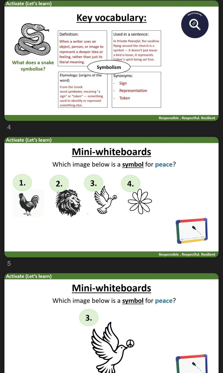 hkateaching's tweet photo. I’ve been trialling different ways to embed mini-whiteboards effectively in English, particularly as our subject demands depth, breadth and analytical thinking

They’re proving to be a really effective tool for CFU, particularly when assessing vocabulary knowledge 

See attached: https://t.co/ctdq03xsyV