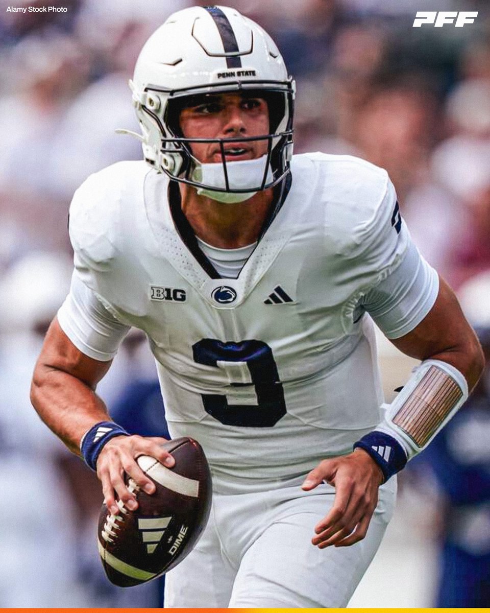 PFF_College's tweet photo. Penn State QB Rocco Becht | Week 2 vs Temple:

🐾 21/28
🐾 273 YDS
🐾 3 TDS
🐾 0 INTS

@PennStateFball https://t.co/qOsgXoy5tB