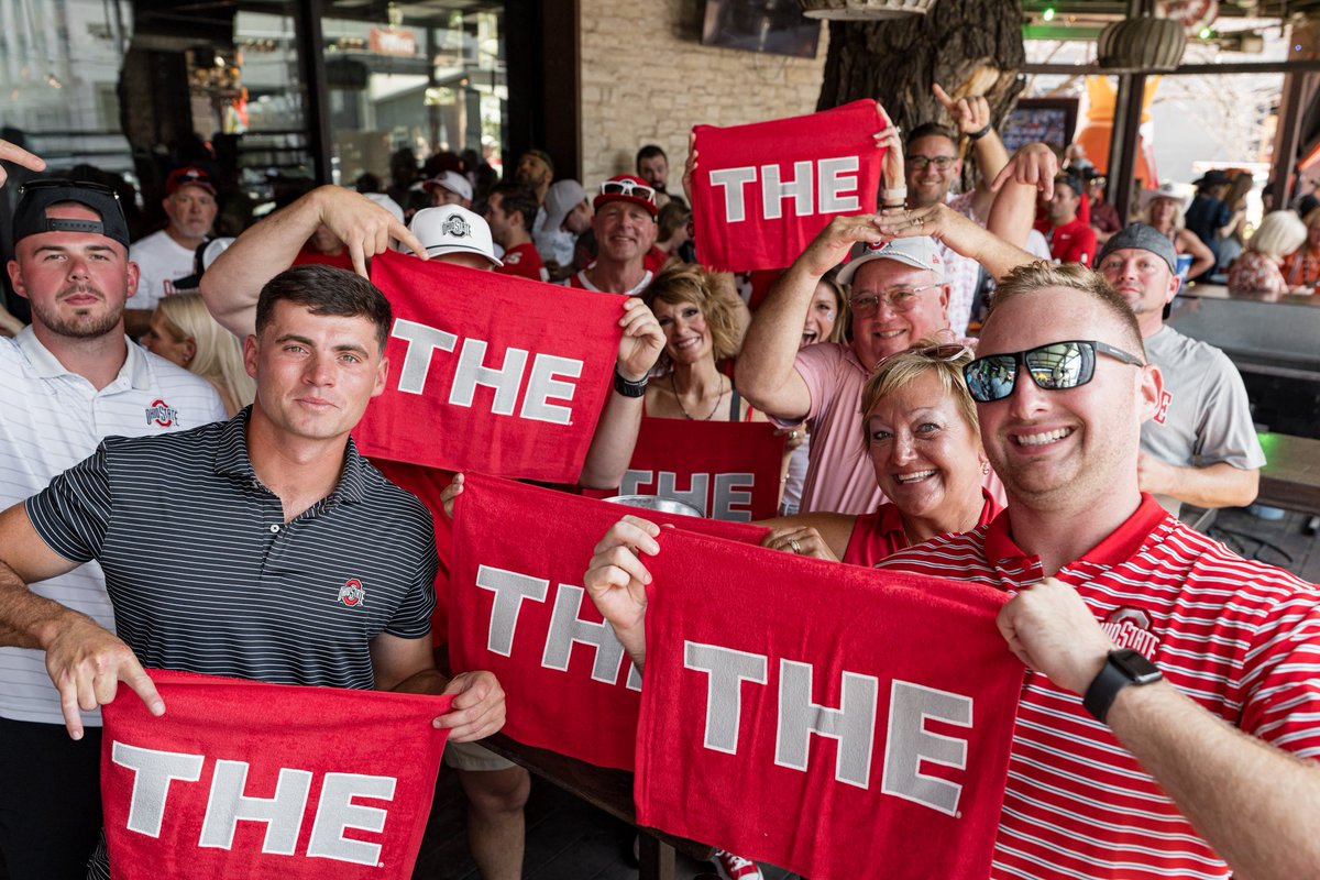 OhioStAthletics's tweet photo. From Columbus to Austin, Buckeye Nation doesn’t let up 🌰 https://t.co/ZTzayi76Oj