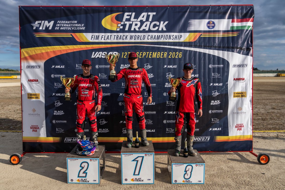 FIM_live's tweet photo. 👏👏👏 Boughen blasts back in Vasad as FIM Flat Track World Championship fight intensifies!
Read more ➡️ https://t.co/5SiYzf5KAG
#FIM #FIMflatTrack https://t.co/IZHmpf2scS