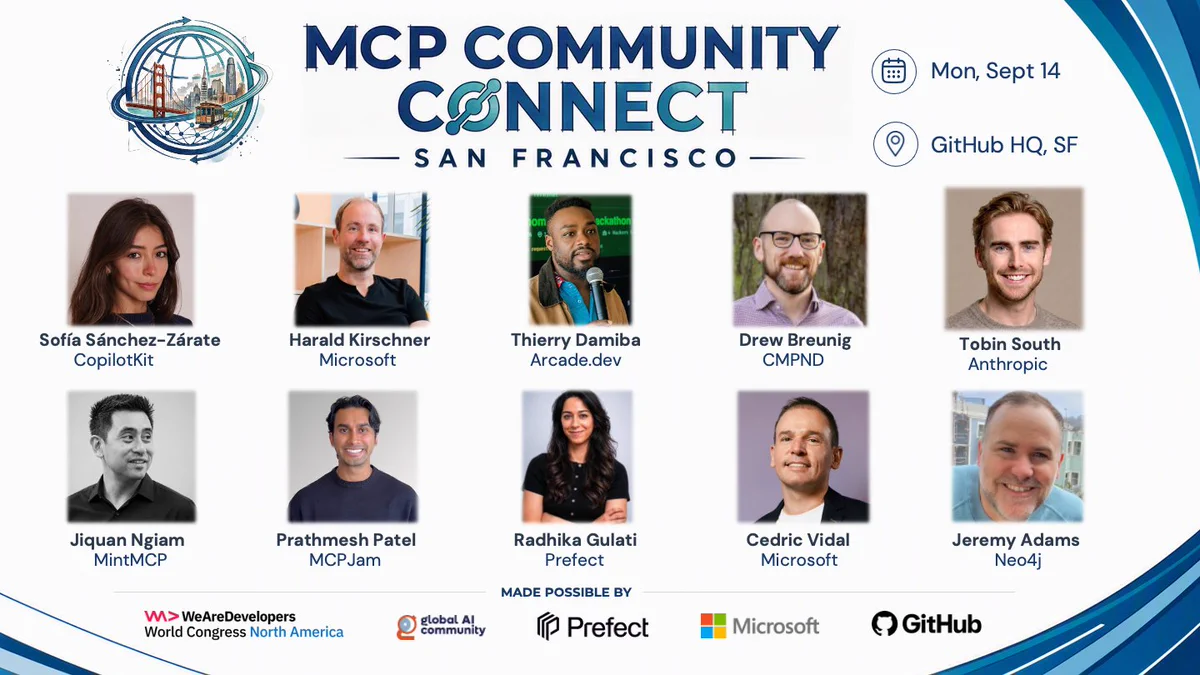 Banner of MCP Community Connect speakers
