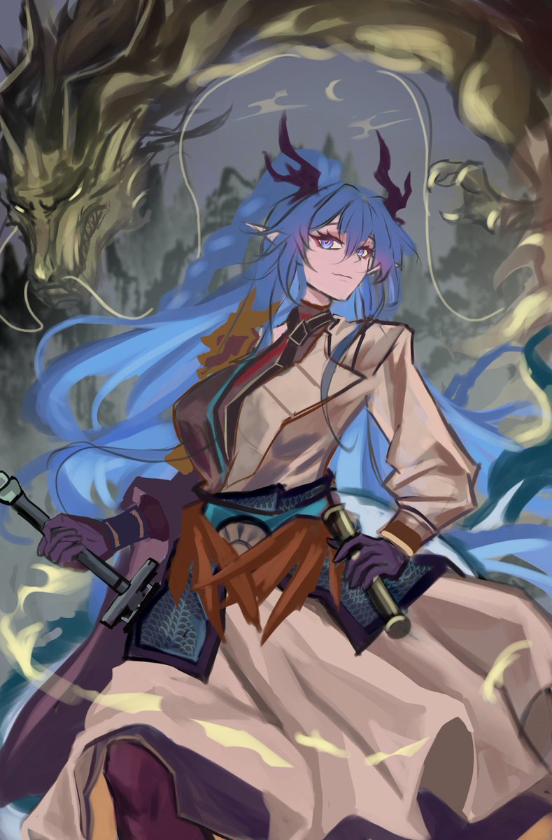 BungZhong's tweet photo. sigh,yes its that blue woman again,rendering all these gonna be tough https://t.co/kB1bT331q8