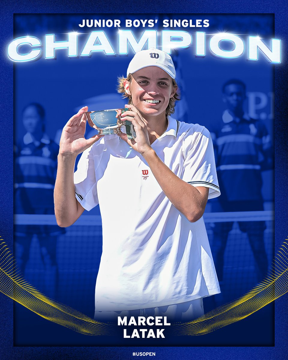 usopen's tweet photo. 2026 Junior Boys' Singles champion, Marcel Latak! 🏆 https://t.co/MANp3mblcB