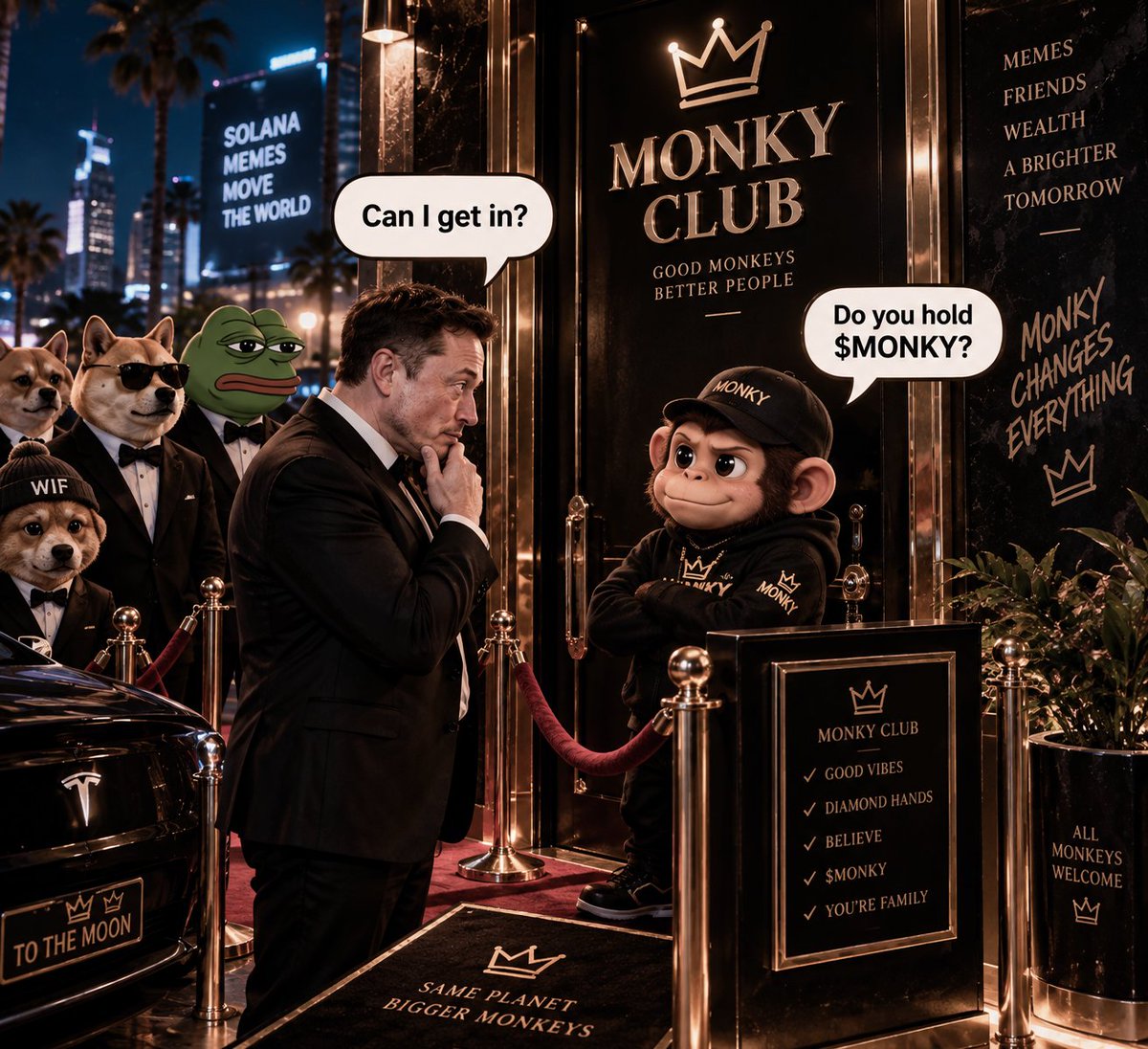 MonkyCoinOf's tweet photo. Sorry Elon, rules are rules. 🐒🚫
Do you hold $MONKY? 🗣️

#MONKY #solana @elonmusk  #criptomemes https://t.co/WVyK6Yl1Of