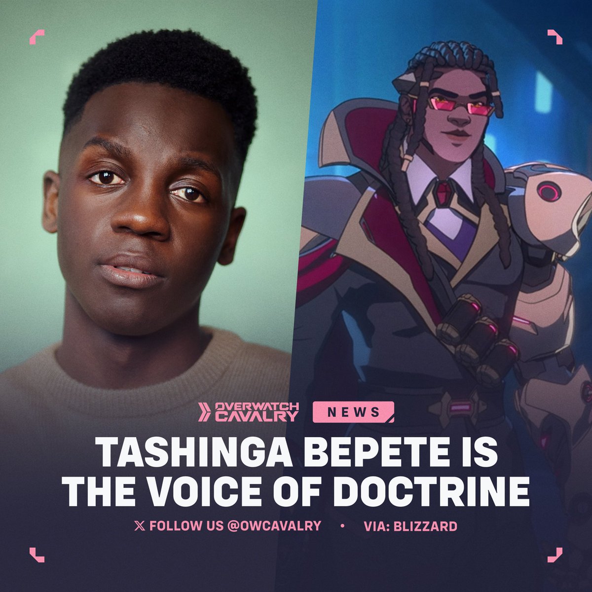 OWCavalry's tweet photo. Welcome, @TashBepete — the voice of Doctrine in #Overwatch 🎙️ https://t.co/uXFk2oQls8