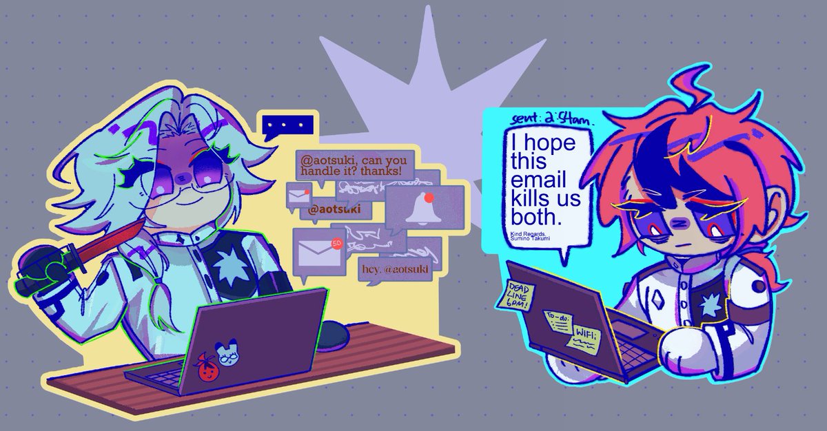 wankodango003's tweet photo. a little inconsistent but i added a matching eito to the takumi sticker i made earlier this year to print out :3 https://t.co/hWOKhWBVgy