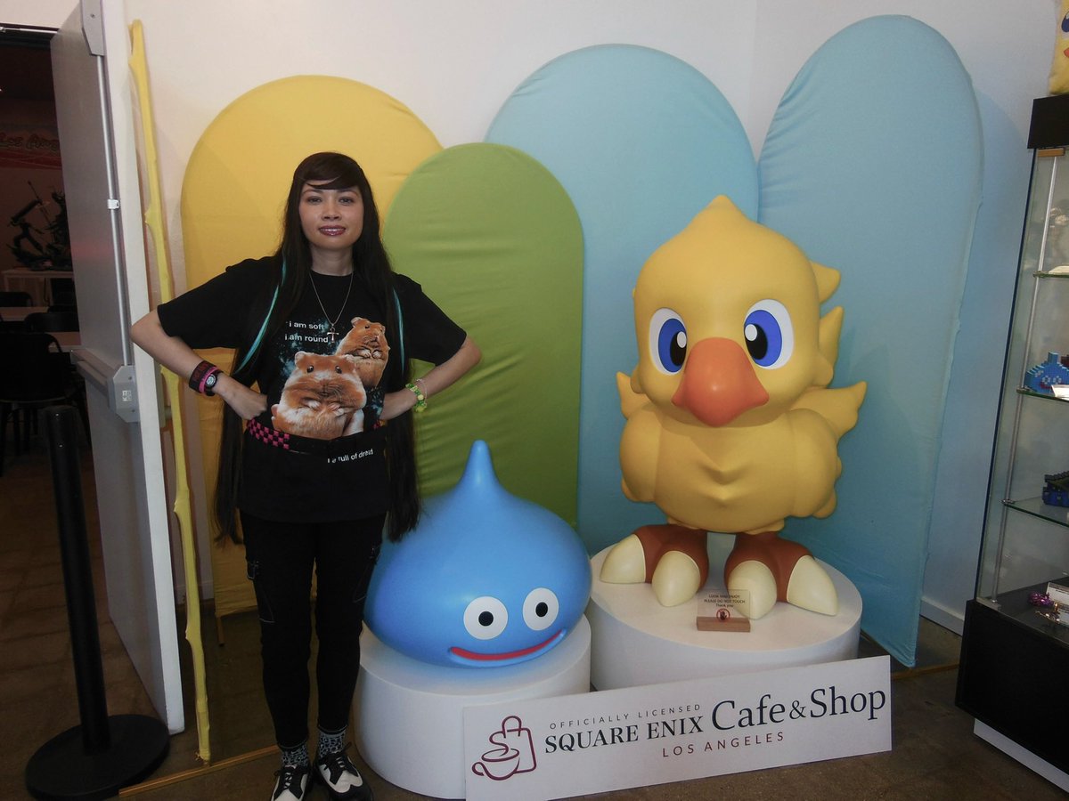 Queenie4ever's tweet photo. Had a lot of fun @SquareEnix cafe with @geradgerard @Kotaztrophe #sendmebacksaturday #nationalvideogameday https://t.co/6BKBUogZ3w