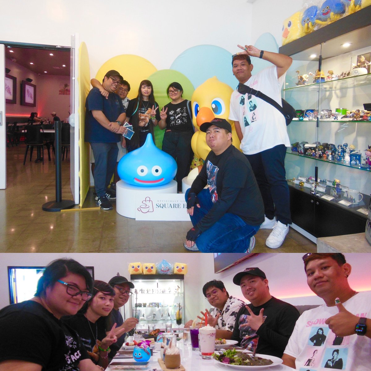 Queenie4ever's tweet photo. Had a lot of fun @SquareEnix cafe with @geradgerard @Kotaztrophe #sendmebacksaturday #nationalvideogameday https://t.co/6BKBUogZ3w