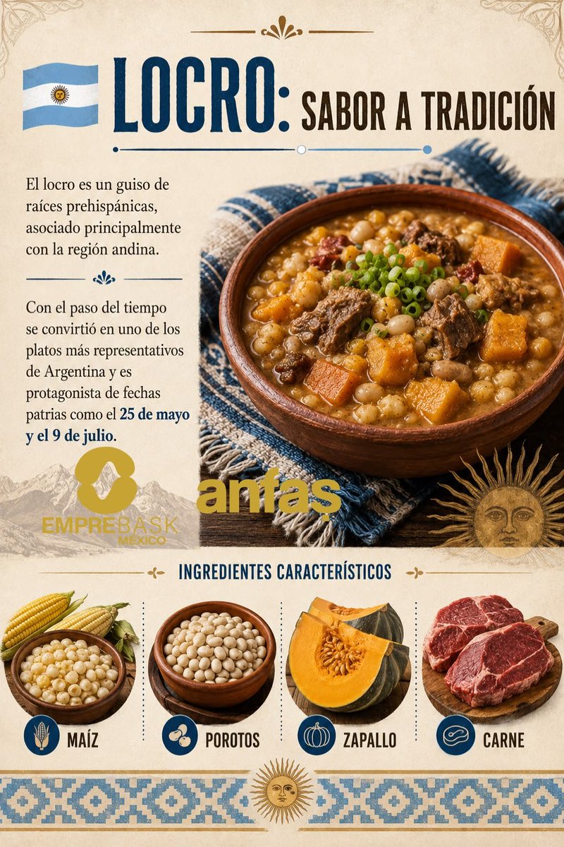 Emprebaskmexico's tweet photo. 🇲🇽🇦🇷 ¿Qué tienen en común el locro y el pozole?
Dos países, dos historias y una tradición que se comparte alrededor de la mesa. 🍲
#ANFAS2027 #ANTALYA #Foodproduct #hotelequipment #México #Argentina #Gastronomía https://t.co/0YUNkoUsve