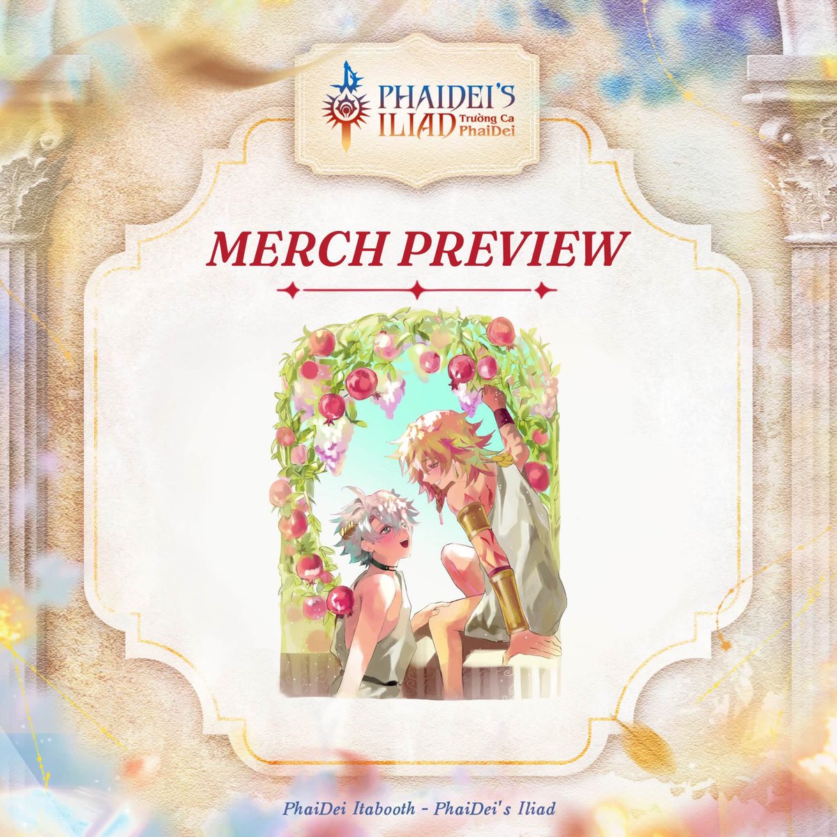 PhaiDeisIliad's tweet photo. [Merch Preview] ☀️Standee🍷

We are honored to present to you a fragment of our PhaiDei’s Epic, drawn with so much love from Nâm Nâm. Let’s look forward to all the gifts for donors that we will soon reveal 💕

#phaideiitabooth #phaideisiliad https://t.co/W8W2rFRhd4