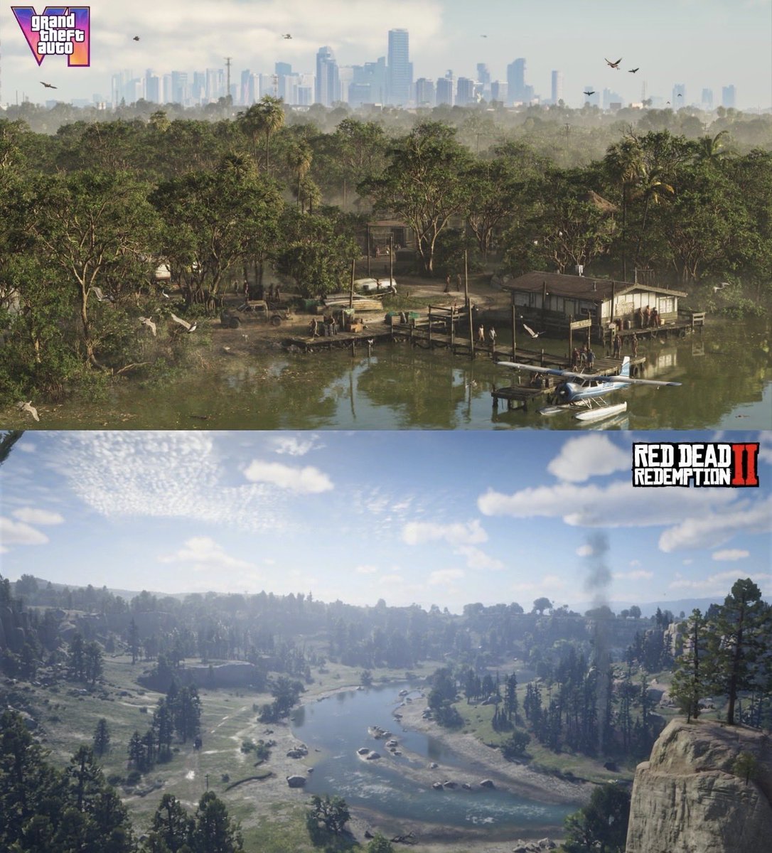Dezl001's tweet photo. RDR2 vs GTA6 https://t.co/Q6gGd7EGyF