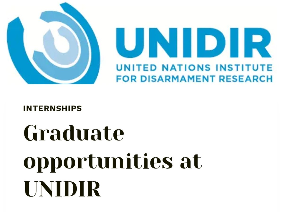 That_Faysal's tweet photo. 🚨 GRADUATE OPPORTUNITY | UNIDIR 🇺🇳🌍

The United Nations Institute for Disarmament Research (UNIDIR) is recruiting:

📌 Position: Graduate Professional – Integrated Approaches
📍 Location: Geneva, Switzerland
💼 Contract: Temporary
⏳ Duration: 6 months, with possibility of extension
🗓️ Start: November 2026
💰 Stipend: USD 1,500/month
📅 Deadline: 16 September 2026

🔹 What You’ll Do

✅ Conduct background research
✅ Support meetings, workshops, conferences and field missions
✅ Assist with programme coordination and administration
✅ Support research, documentation and communication activities

🎓 Requirements

Applicants must either:

Be currently enrolled in a graduate programme, or

Have completed a second university degree/equivalent and start the programme within one year of graduation.

Preferred backgrounds include International Relations, Political Science, International Law, Gender Studies and related fields.

🧠 Skills

Strong research and presentation skills

Excellent writing and information synthesis

Microsoft Word, Excel & PowerPoint

Canva & InDesign

Strong organisation and coordination

Good communication and teamwork

Interest in peace, security, disarmament, gender and youth issues

💡 Professional experience is NOT required.

🌍 Language

🇬🇧 Fluency in English required.
Knowledge of another UN official language is an advantage.

📩 How to Apply

Send your application as PDF attachments to:

📧 unidir.recruitment@un.org

Subject: UNIDIR GPP – IntApp (Geneva)

Link 🔗 https://t.co/o2sa1E9tgt

📅 Deadline: 16 September 2026, midnight Geneva time

⚠️ Important: The vacancy states that applications generated with AI will not be processed.

🔁 Share with graduates and young professionals who may be eligible!