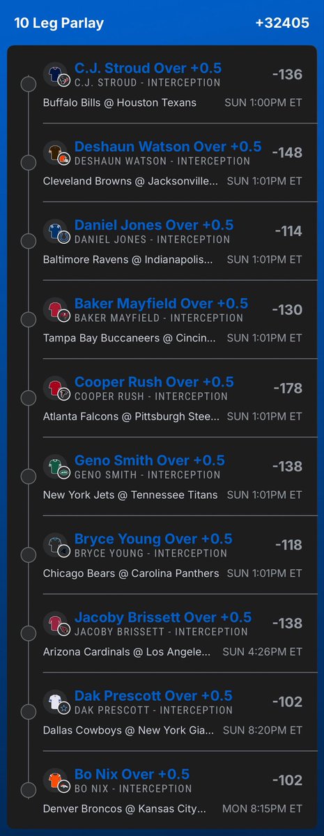 lifestylelocks's tweet photo. NFL interception parlay
#TTSPOD
#VEGANMAX https://t.co/WO6QlVMerH