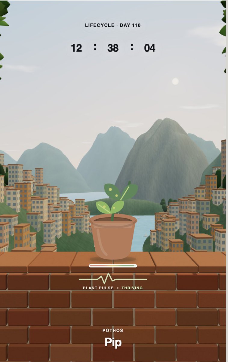 es404020's tweet photo. Day 18 of building Sprout 🌱
Your plant now lives on a 3D balcony that changes with the real weather—moving clouds, rain, snow, wind, day, night, glowing windows and distant birds. The virtual world grows with the real one.
#Shipaton #BuildInPublic https://t.co/FiqgtXkj9P