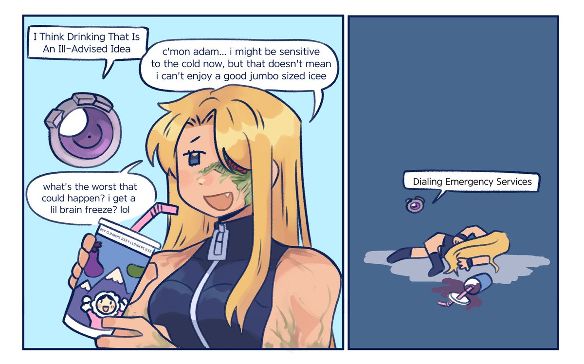 inkopolis's tweet photo. [metroid] cold intolerance https://t.co/wcIk6p3Tz3