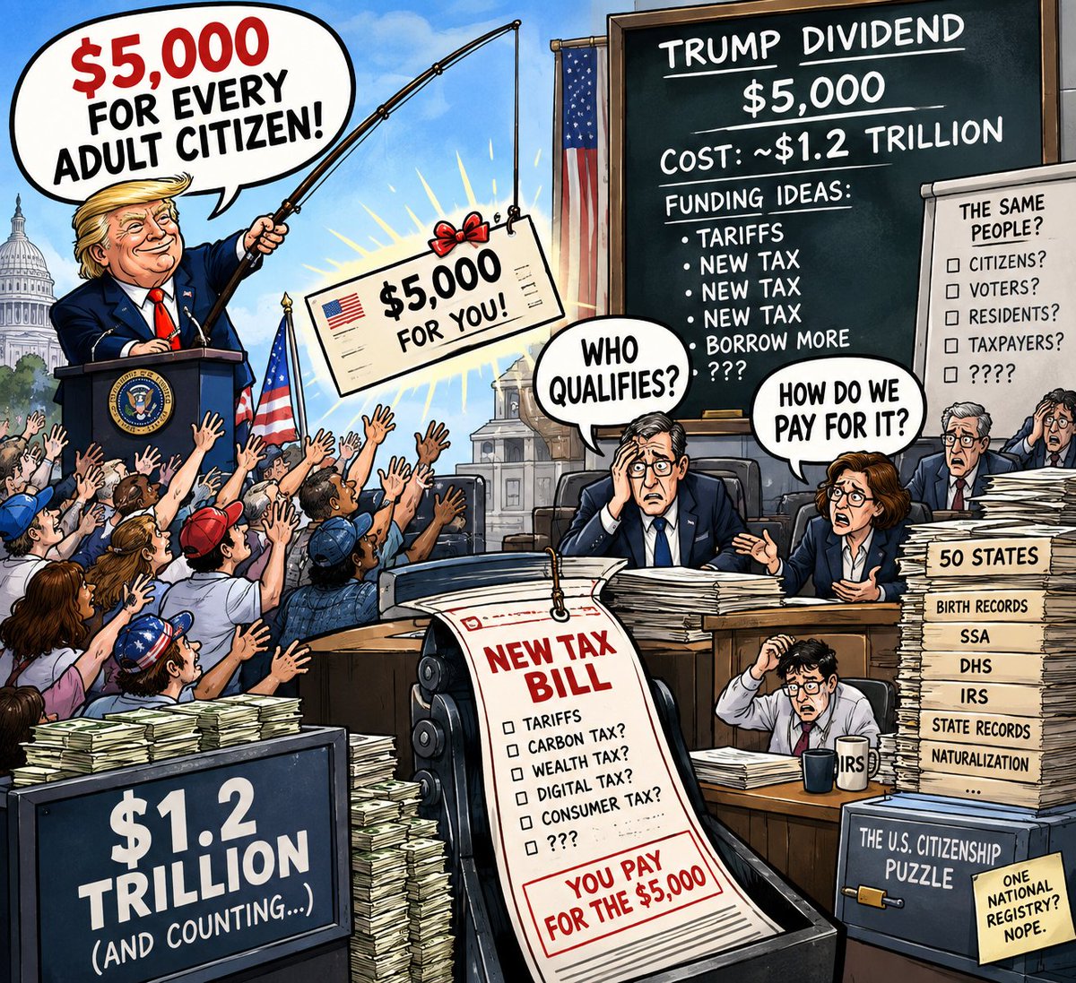 Mits928's tweet photo. Shot of today.
今日の1枚。
#TrumpDividend #5000Checks #Trump #USPolitics #MidtermElections #PoliticalSatire #TaxpayerMoney #NationalDebt #ElectionPolitics #AmericanPolitics https://t.co/hcwns2MyZ6