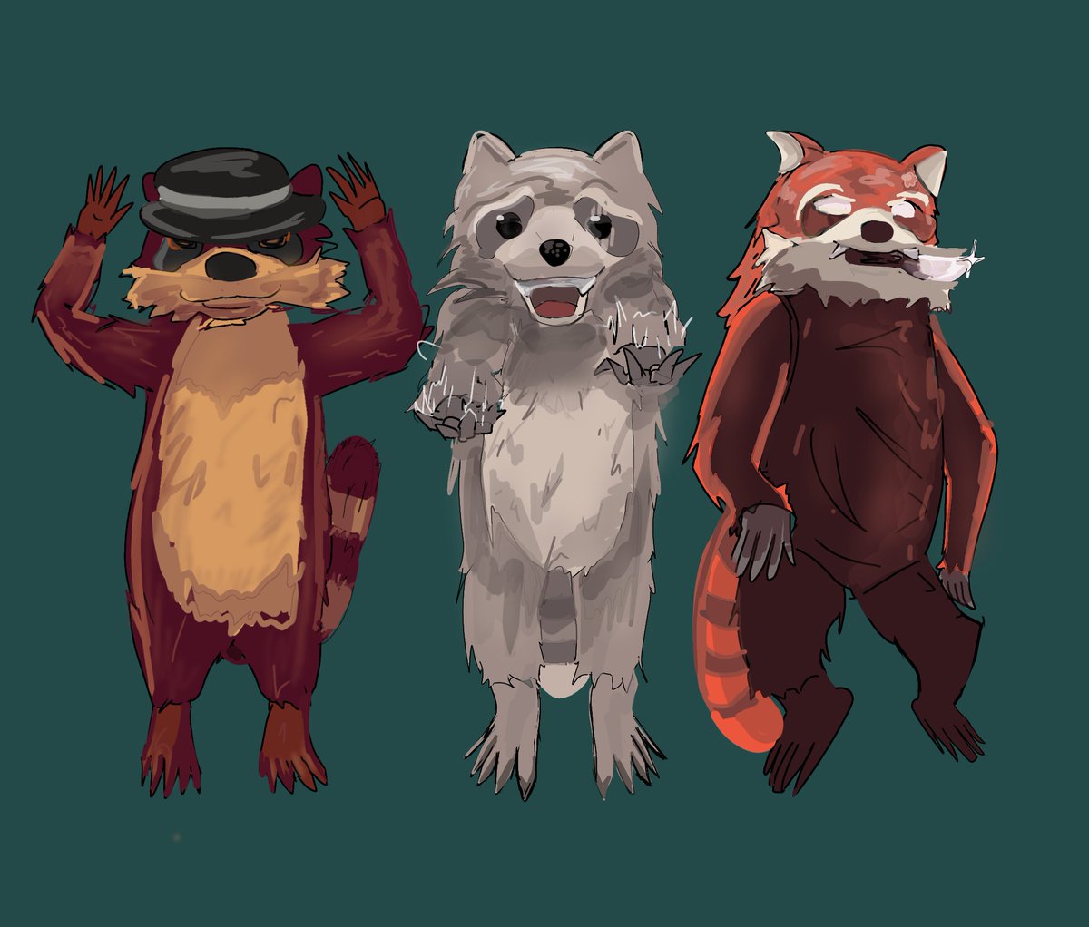 pat1442zzz's tweet photo. Dibujo de los mapaches que hice con el dedo   
           
#falloart #TheMagmaboiFanart #Tiroloco https://t.co/MsOG3MYJov