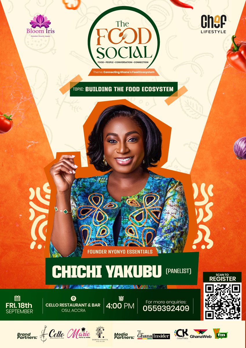 BibianaGyasi's tweet photo. Food is bigger than what happens on the plate.
Panel 2 will explore 
BUILDING THE FOOD ECOSYSTEM
How Can We Connect, Collaborate and Build a Stronger Food Ecosystem in Ghana?

Salia of @farmitecture.gh 
@chichi.yakubu 
@mukasechic 
@mawuli.dzansi https://t.co/3FiYYL3vp8