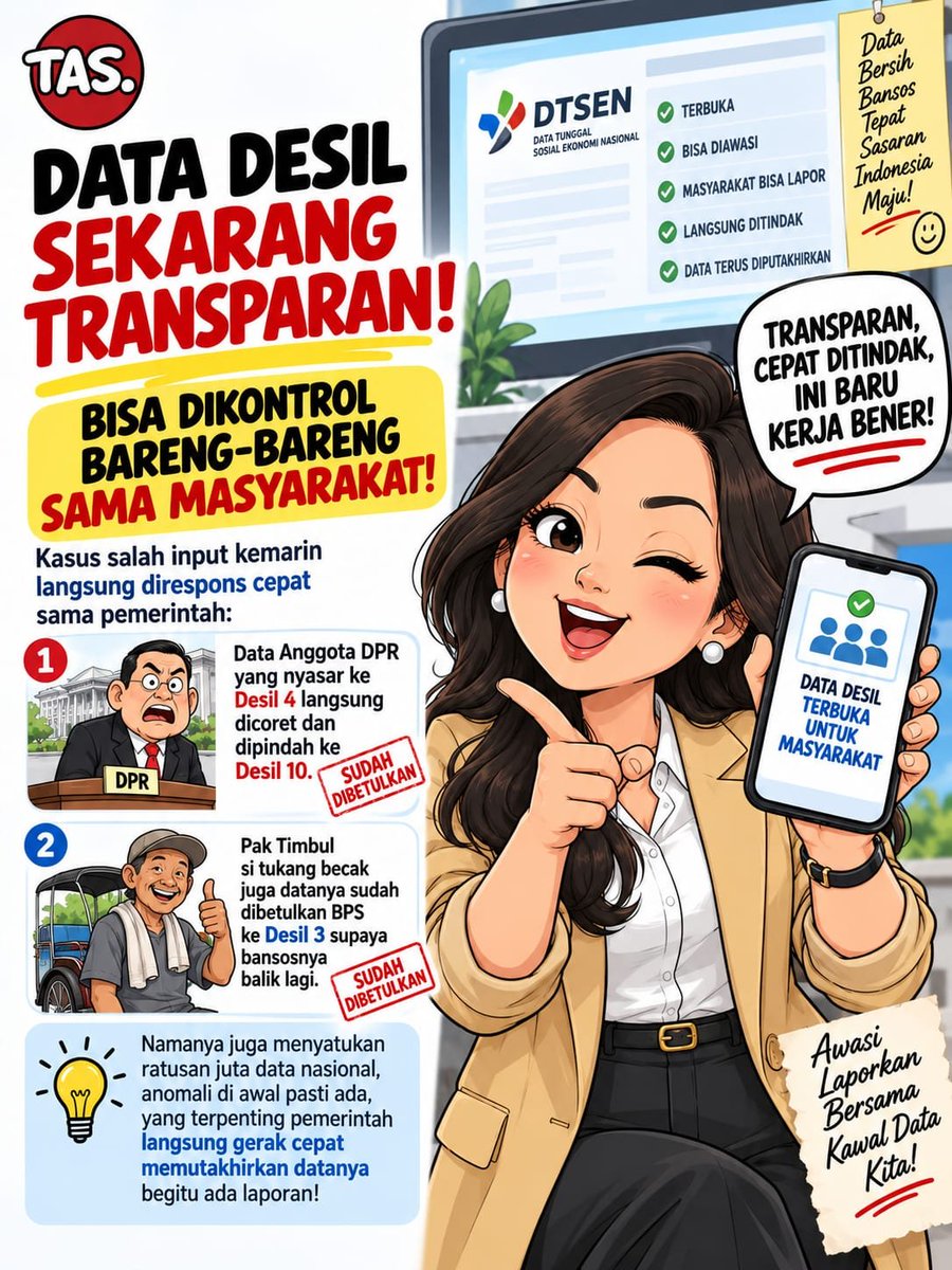 Acccik's tweet photo. Dulu ada yang tercatat tidak sesuai, kini diperbaiki dengan cepat. Pak Timbul yang seharusnya mendapat bantuan, datanya sudah dikembalikan ke posisi semestinya. Reformasi Bansos memastikan koreksi terjadi segera setelah diketahui. #DesilTepatSasaran https://t.co/DgIeaIupqW