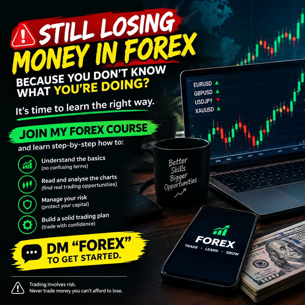 foerxcourse12's tweet photo. 🚨 Still losing money in Forex because you don’t know what you’re doing?

It’s time to learn the right way. 📈

🔥 Master Forex with my step-by-step course.
DM “FOREX” to get started. https://t.co/Rsk04SG30o