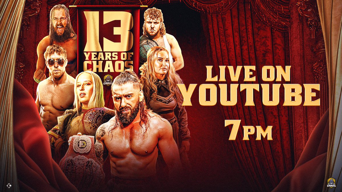 chaos_wrestling's tweet photo. WE ARE BACK FOR PART 2 OF #13YearsOfChaos OVER ON YOUTUBE NOW

https://t.co/9KpdaZI1V5 https://t.co/fvi9Mdmwlz