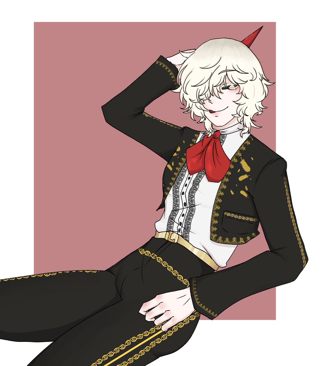 rainy_dday15's tweet photo. I was late with my beloved Lucifer's birthday, but I was able to draw him as a charro for his birthday and for my country's national festivities. #Whatinhellisbad #WHB #地獄のどこが悪い https://t.co/40thKRs2au