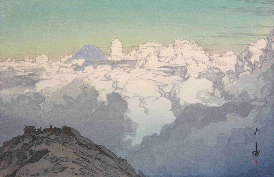 JapanTraCul's tweet photo. View from Komagatake, by Yoshida Hiroshi, 1928 https://t.co/TVsKaJ61vO