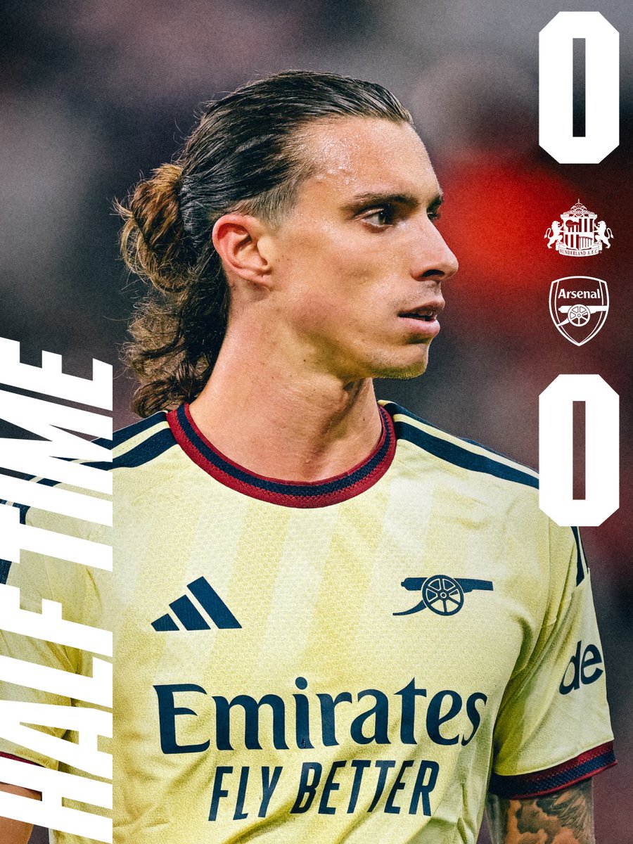 Arsenal's tweet photo. All square after 45.

Let's up the ante in the second half, Gunners 👊 https://t.co/CewO4jVS8Y