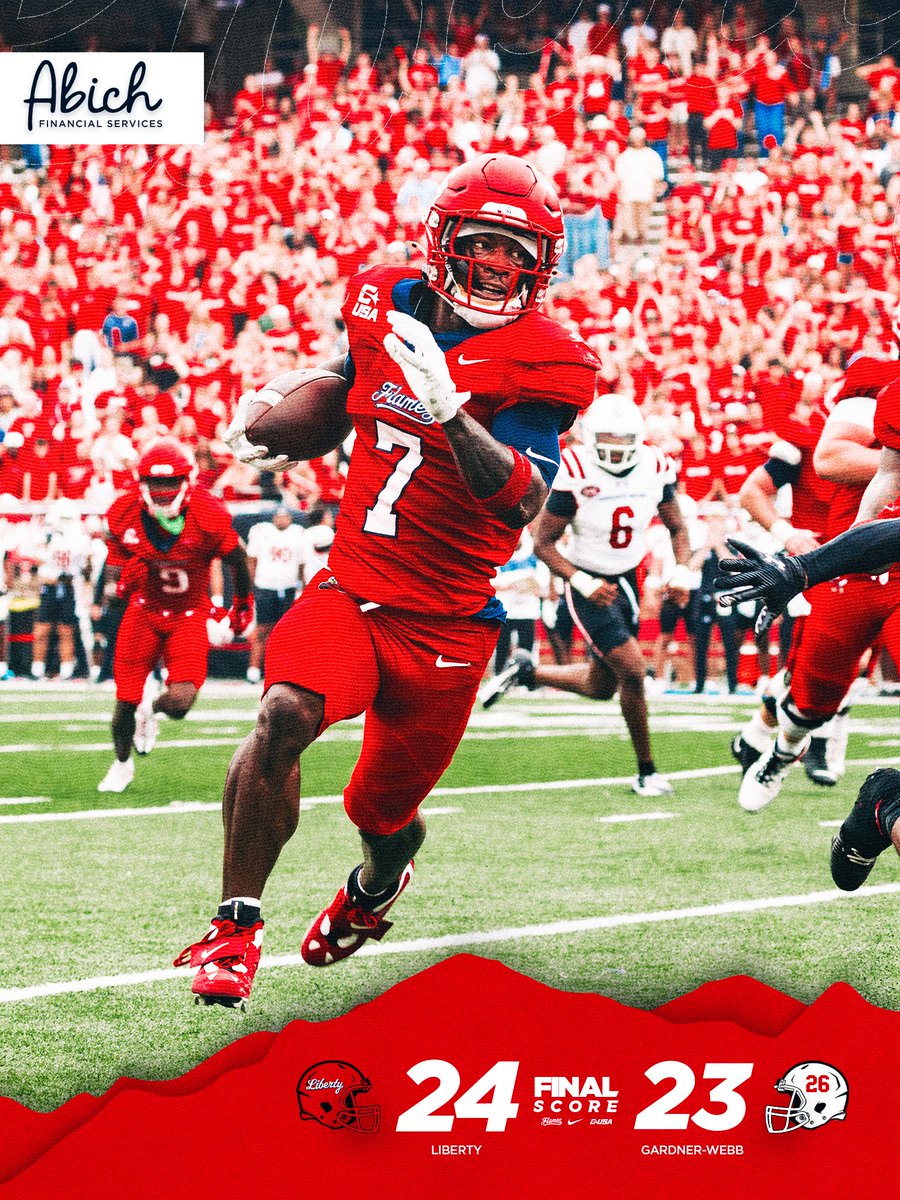 LibertyFootball's tweet photo. got it done ✔️

Final score presented by: https://t.co/O2CxztGqhY https://t.co/vEHQZ5JgCB