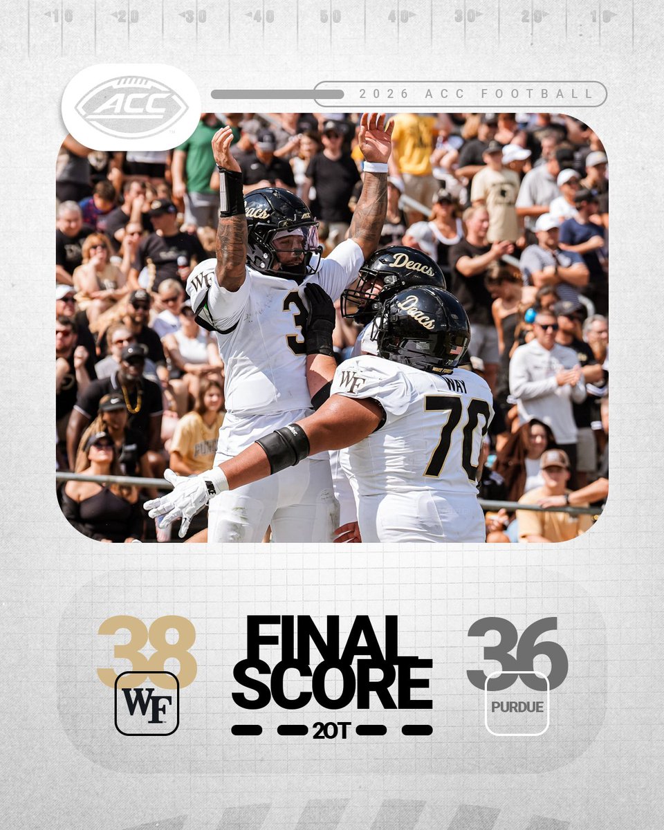 ACCFootball's tweet photo. DEACS DUB 🎩 https://t.co/AGvO6ZDUXS