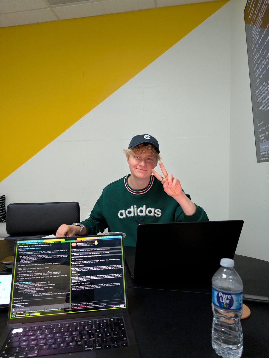 konsta_varonen's tweet photo. attending coreweave hackathon, maxing out on claude&amp;codex. Brainstorming w/ @JoelJussila  @ToukoUrsin https://t.co/zsWB24LrhG