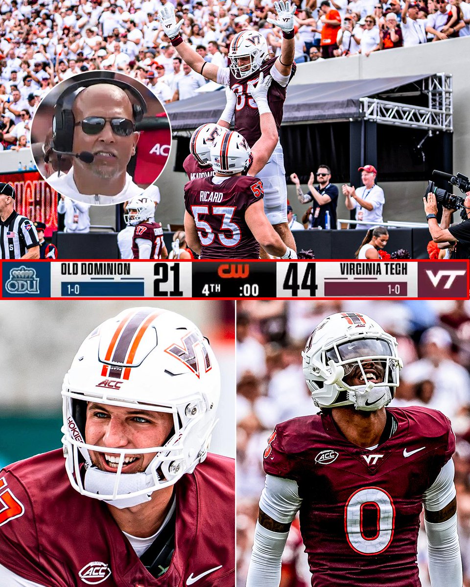 accnetwork's tweet photo. The Hokies are 2-0 in the James Franklin era 🔥 @HokiesFB https://t.co/MgMH0XLt4Q