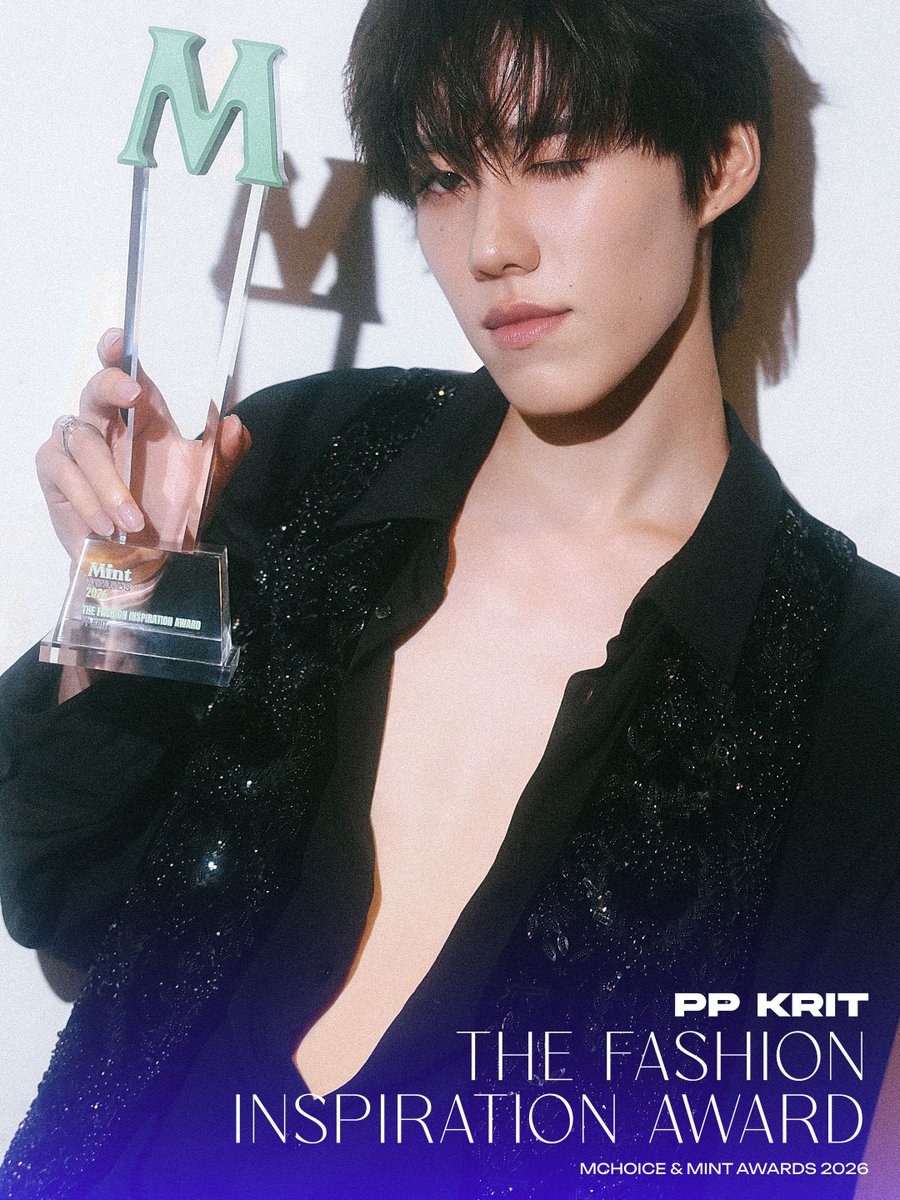 PPKrit_Ent's tweet photo. Thank you  #MchoiceMintAwards2026 for ‘THE FASHION INSPIRATION AWARD’ to PP KRIT 🤍 
 
More fashion. More inspiration. More PP KRIT to come. ✨

PP KRIT AT MCHOICE 2026
#MchoiceMintAwards2026
#PPKritt https://t.co/5WOKZZ2L8F