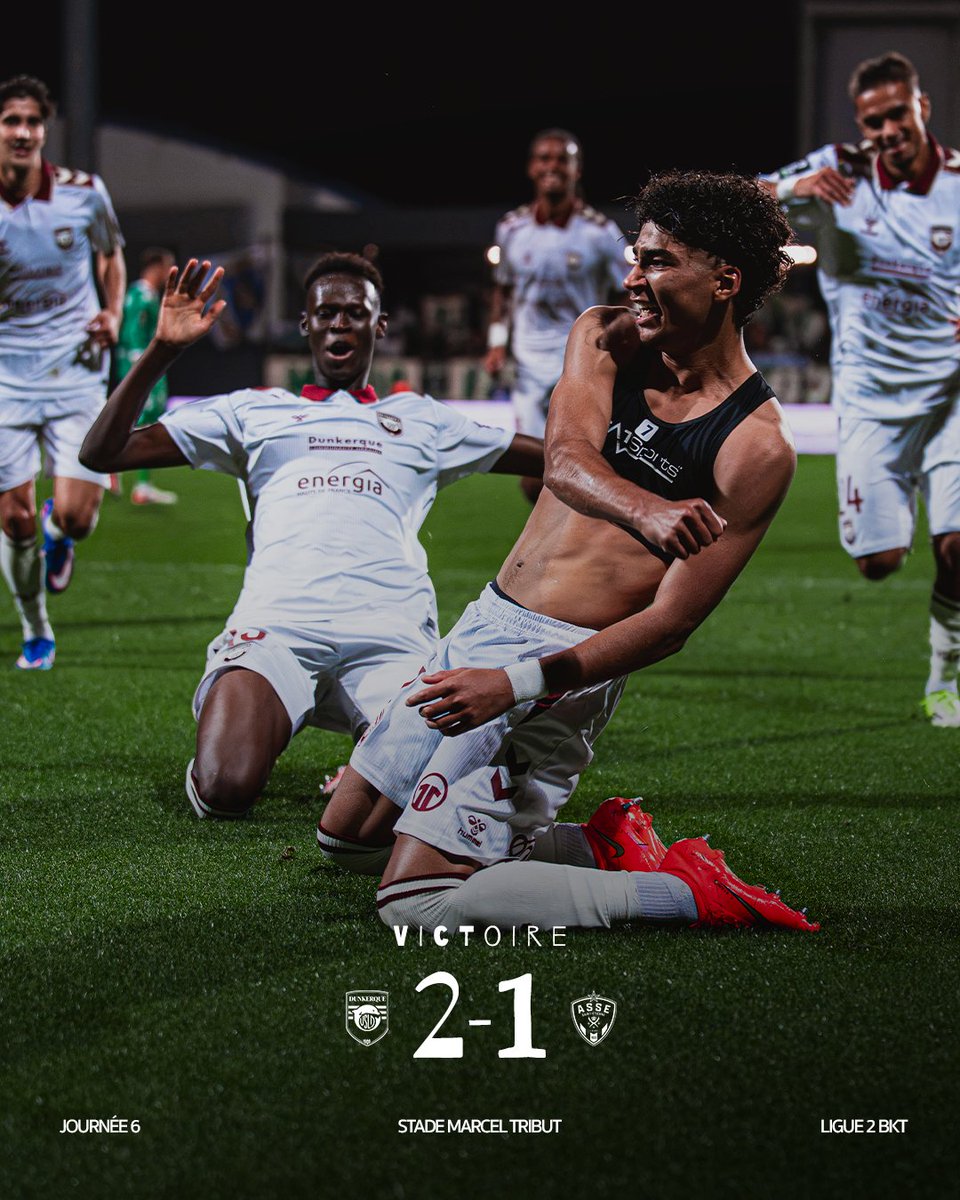 usldunkerque's tweet photo. ⏹️ VICTOIRE !!!

OUIIII ! Menés à la pause, les Maritimes renversent la rencontre et renouent avec la victoire devant leurs supporters grâce à deux magnifiques réalisations de Khalil Ayari et Souleymane Keita ! 🔥

2️⃣-1️⃣ | 90+2’

#TeamUSLD #USLDASSE https://t.co/6W0hOZ8eQ9