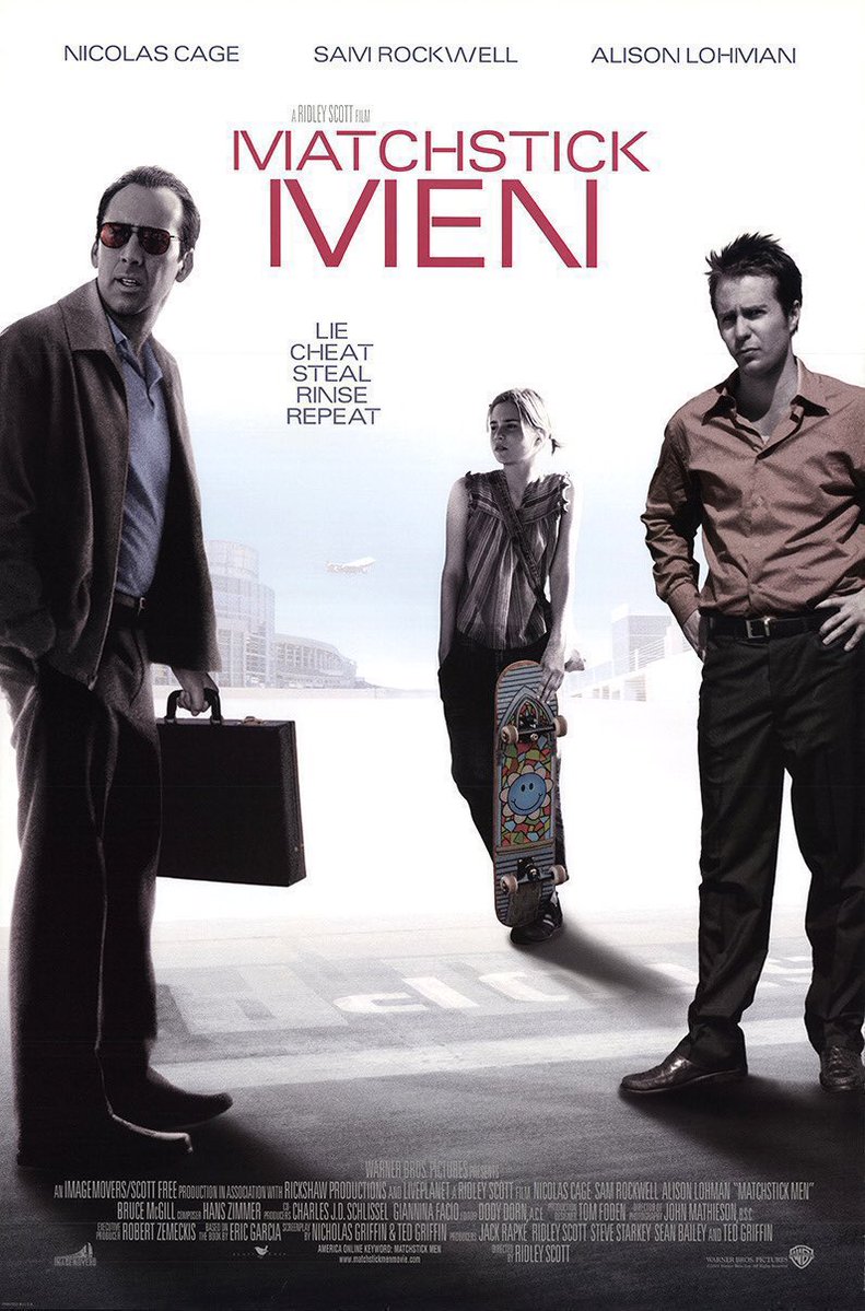 FilmNewsNos's tweet photo. 🎬MOVIE HISTORY: 23 years ago today, September 12, 2003, the movie ‘Matchstick Men’ opened in theaters!

#NicolasCage #SamRockwell #AlisonLohman #BruceAltman #BruceMcGill #SheilaKelley #BethGrant #MeloraWalters #RidleyScott https://t.co/KEuddK4tur