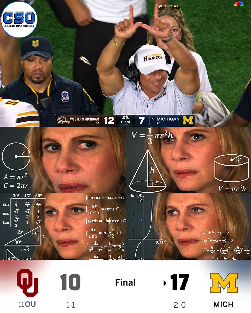 CSOonX's tweet photo. HISTORY: Michigan becomes the 1st team in college football history to start the season 2-0 after losing its season opener. 🎖️ https://t.co/E5kmJw20nz