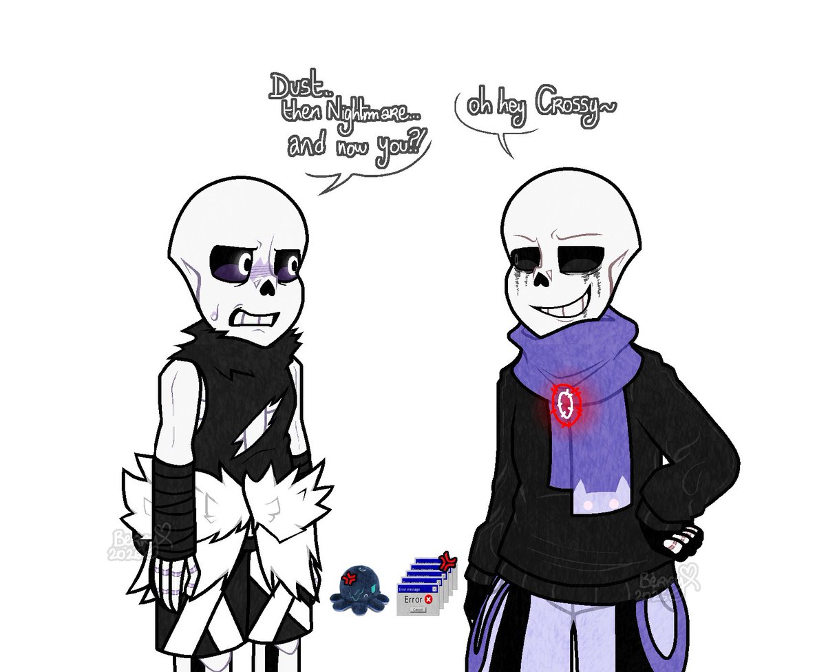 Berry_s_Art's tweet photo. yooo my fav ship against eachothers (please vote Killer)

art by me, sorry the proportions are lowkey bad *sobs* and don't mind Nightmare and Error in the back lol i was lazy

#KILLERSWEEP #CROSSSWEEP #killersans #crosssans #kross https://t.co/hoctpaBoyN