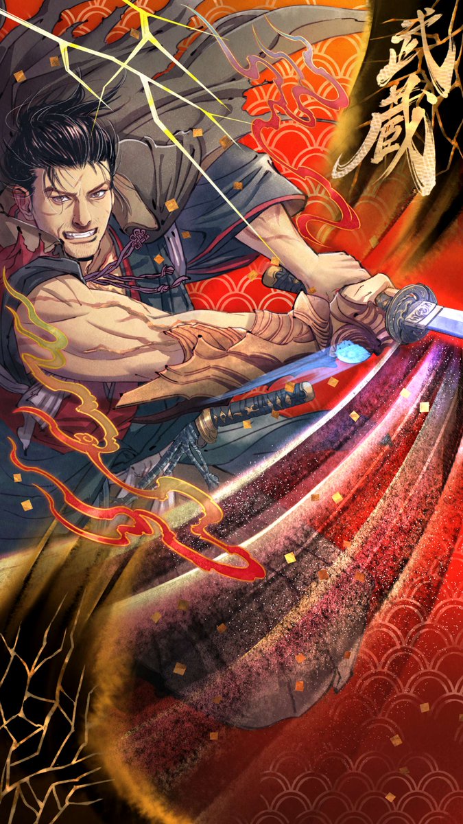 Capcom_Es's tweet photo. Si solo tienes ganas de seguir jugando a #Onimusha: Way of the Sword, usa esta ilustración de Musashi como fondo de pantalla de tu móvil y ve siempre preparado para la próxima batalla.

(Ilustradora de Capcom: Hinanana) https://t.co/0f1dj2sr1n