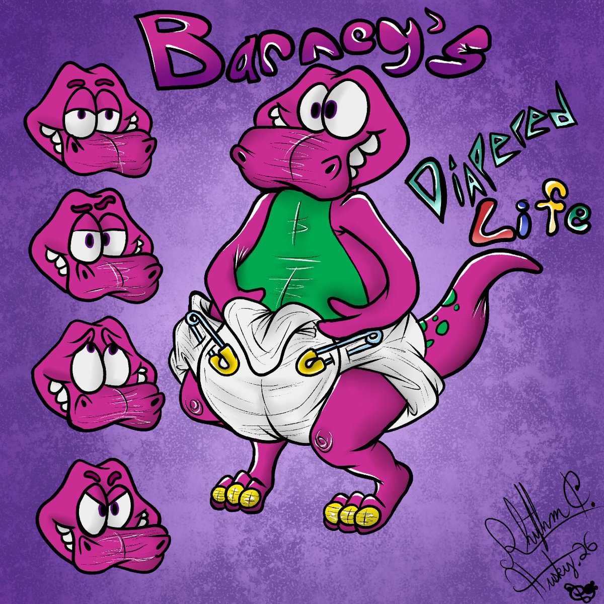 RhythmHusky's tweet photo. Here is Barney the diapered dinosaur in the rocko style
#furryart #fanat #diaper #clothdiaper https://t.co/J6gJpMOREY