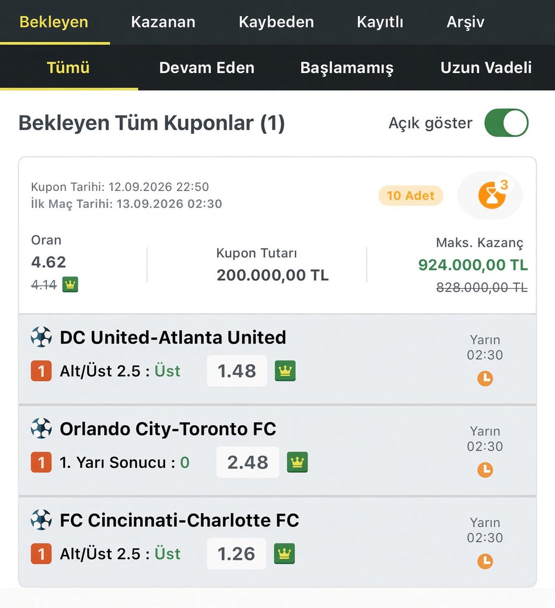 vladanaliz's tweet photo. MLS KUPONU !

Bu gece bunu içeri alıyoruz Pazar bülteniyle en az 5 katı yaparız aldığımızı https://t.co/lZj7PhyJTp