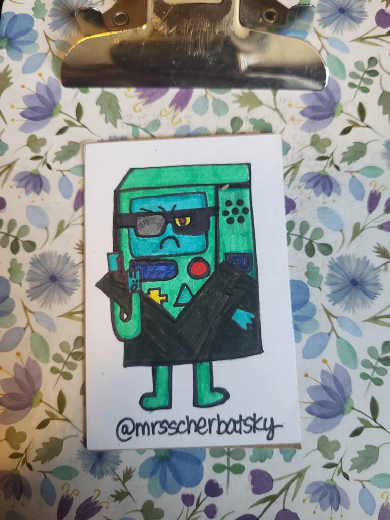 aVideoGameCon's tweet photo. Handcrafted with love and nostalgia in every line, Mrs Scherbatsky Art creates gorgeous pencil and marker pieces, featuring original creations and clever mashups. Come check out this artist and others at the Vendor Village! #AVGC #AVideoGameCon #mrsscherbatsky #IndieArt #NJ https://t.co/ojaMwyFKh5