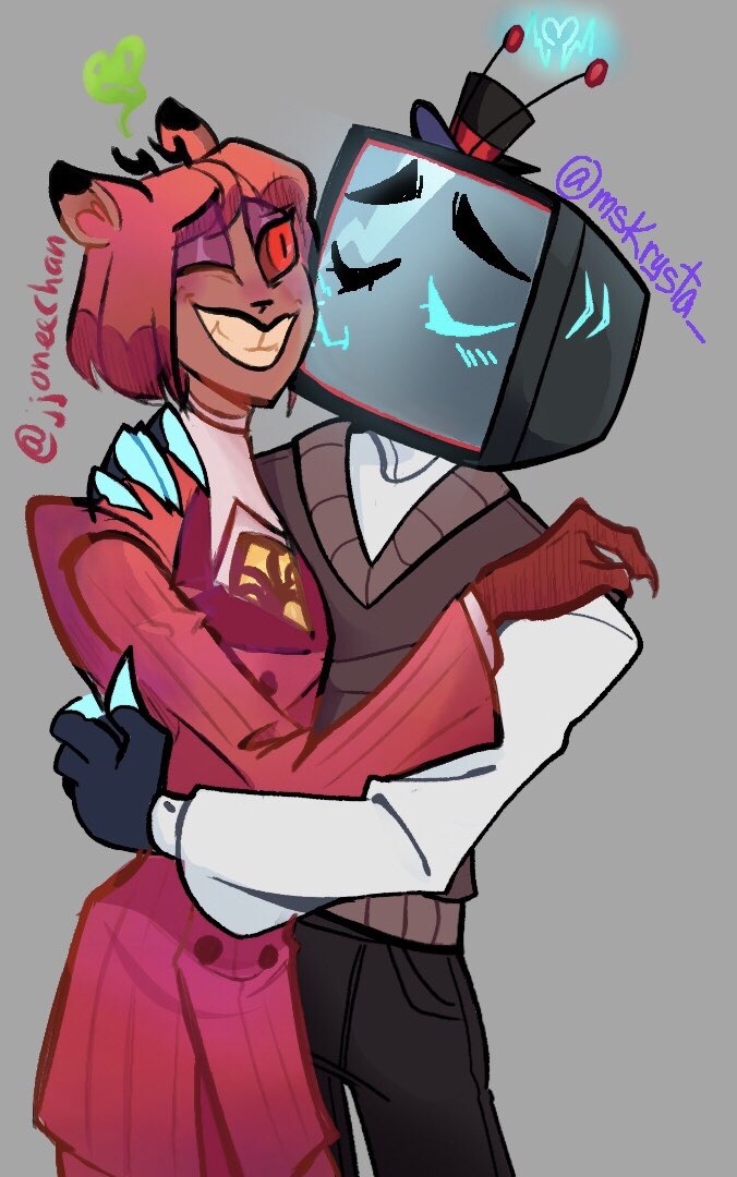 JJOneechan's tweet photo. 📻📺 COLLAB WITH @mskrysta_ !! 💕💕
God I love their Alastor design smmm
#radiostatic #sparksduo 😭💕💕 https://t.co/ENv0T2c9mu