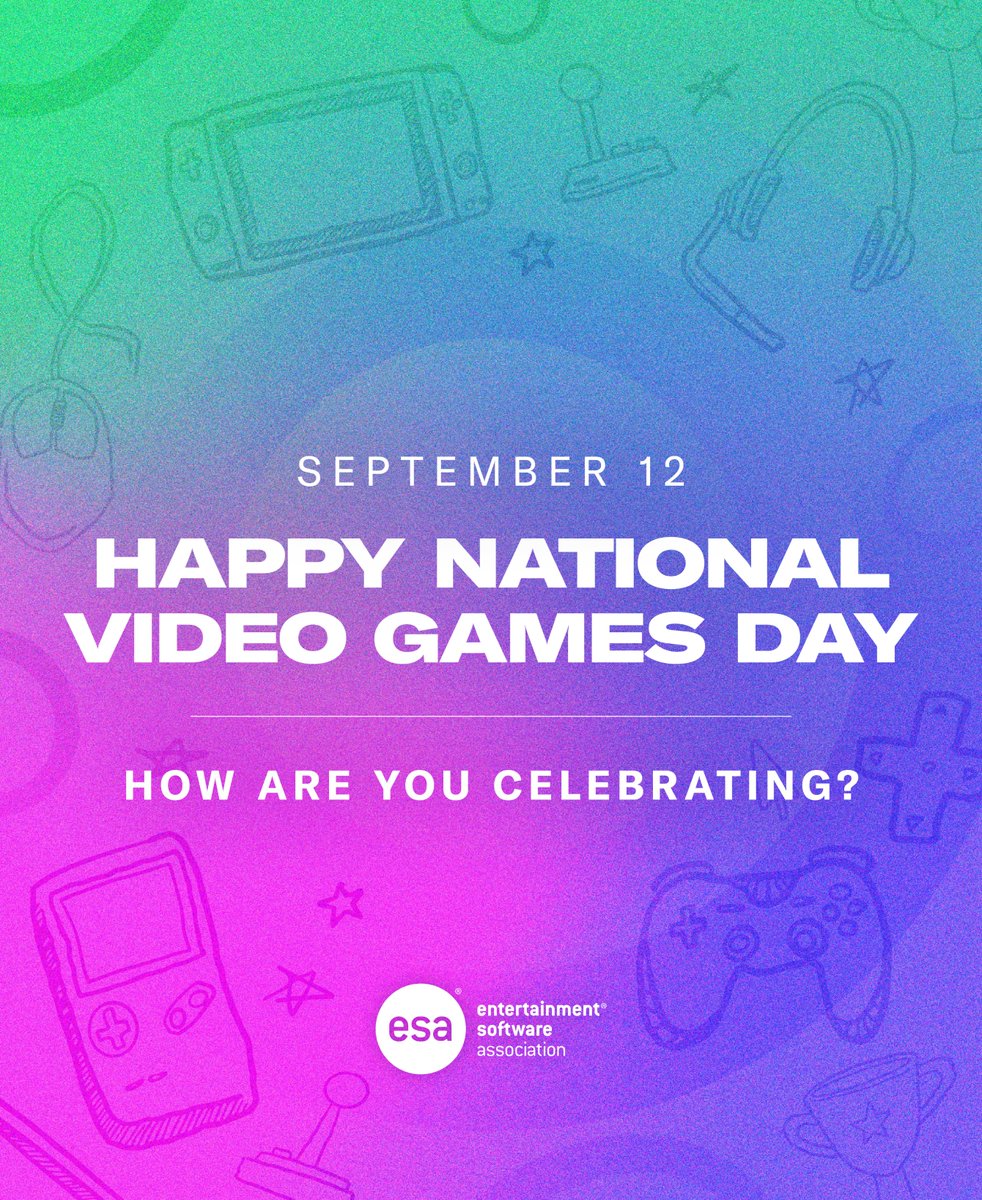 theESA's tweet photo. Happy #NationalVideoGamesDay! 🕹️

From the earliest technological innovations that laid the groundwork for video games to today’s consoles, online experiences, and immersive gameplay, games have continually evolved.

Learn more about our industry:
https://t.co/vtacFKlU1B https://t.co/y8cZg8Z1Za