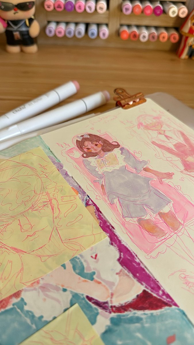 Shuuniia's tweet photo. Experimenting with doodles in my art corner 🎨🎀✨#painting #doodles https://t.co/vyA60aMPNL